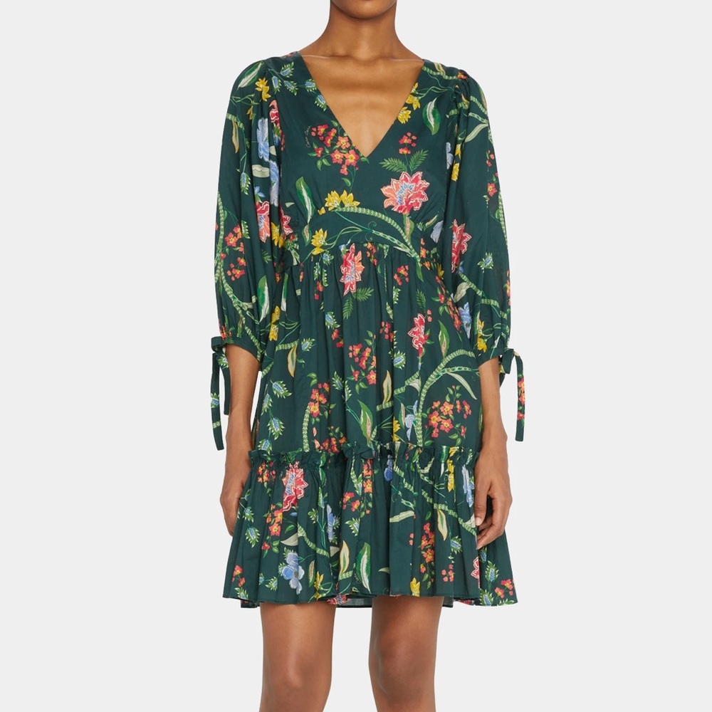 Cara Cara Millbrook Long Sleeve Dress in Ophelia Floral Emerald